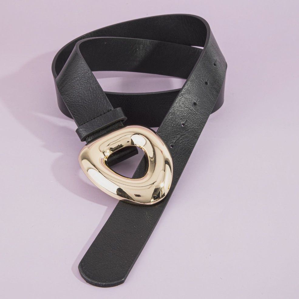 Leather Puffy Buckle Belt