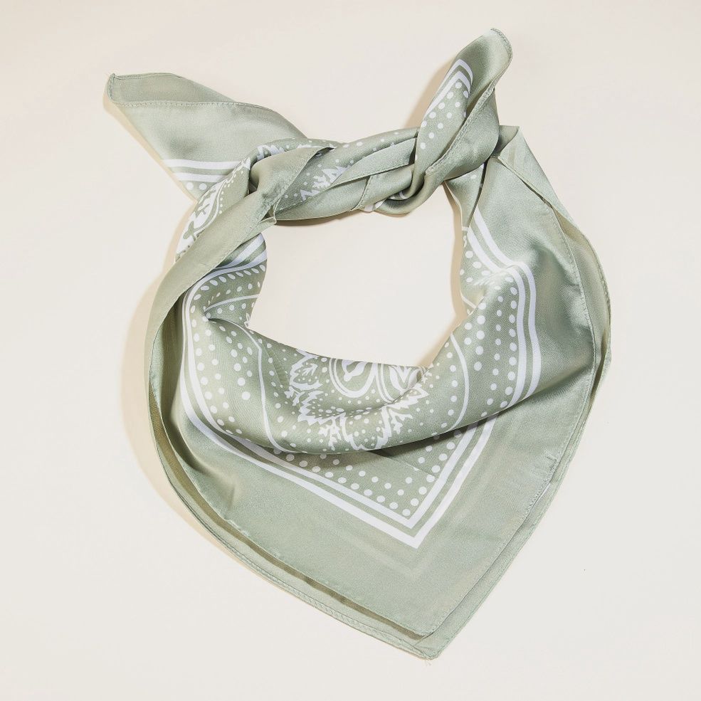 Light Paisley Bandana Scarf, COLOR: Mint