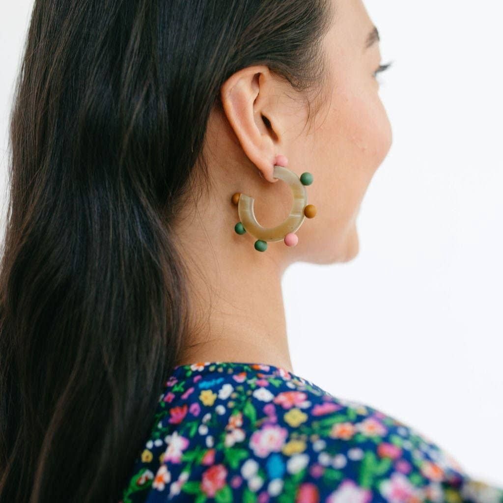 Rainbow Bead Hoops