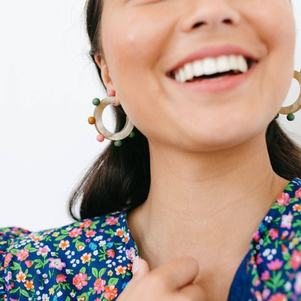 Rainbow Bead Hoops