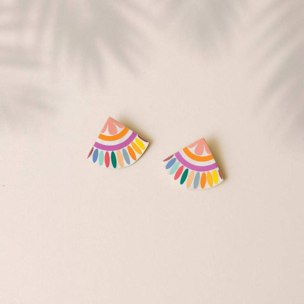 Rainbow Tile Earrings