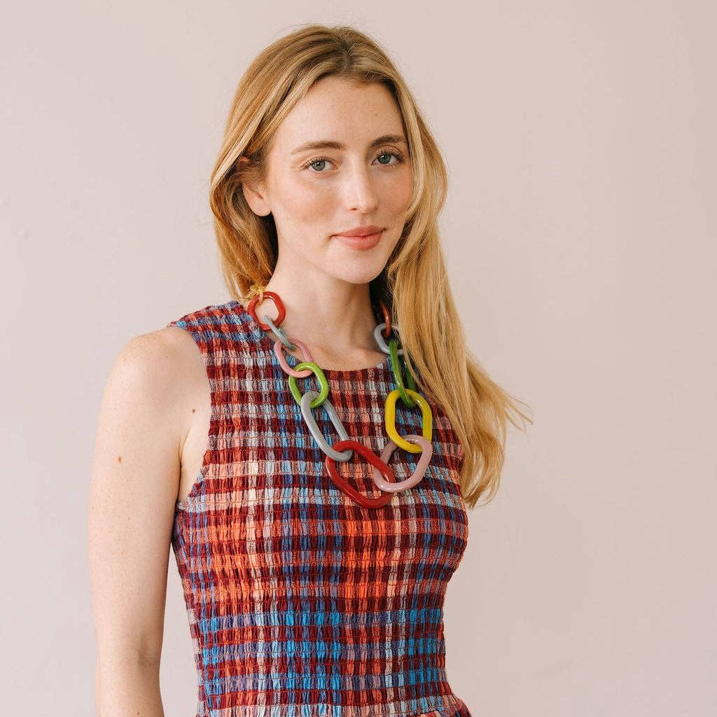 Smoky Rainbow Link Necklace