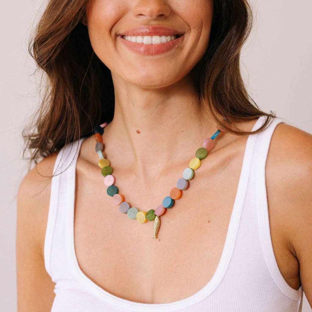 Rainbow Confetti Necklace