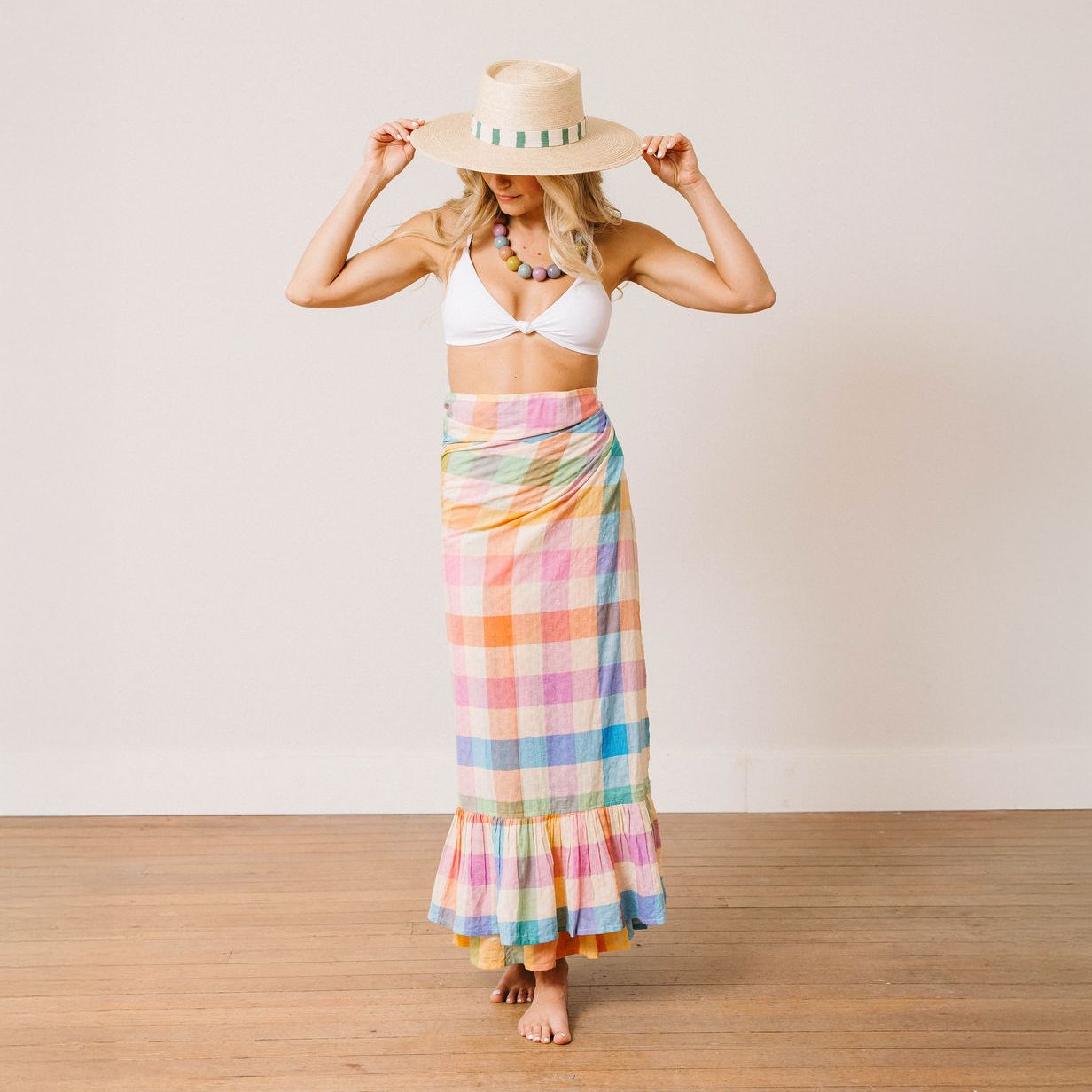 Rainbow Plaid Vienna Sarong