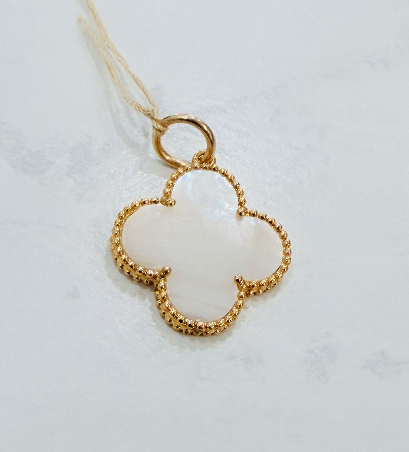 XL Beaded Mother of Pearl Charm