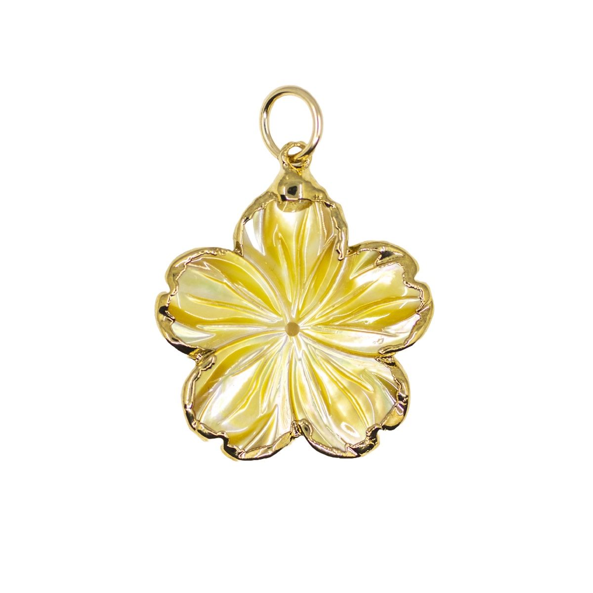 Small Yellow Mother of Pearl Flower Charm
