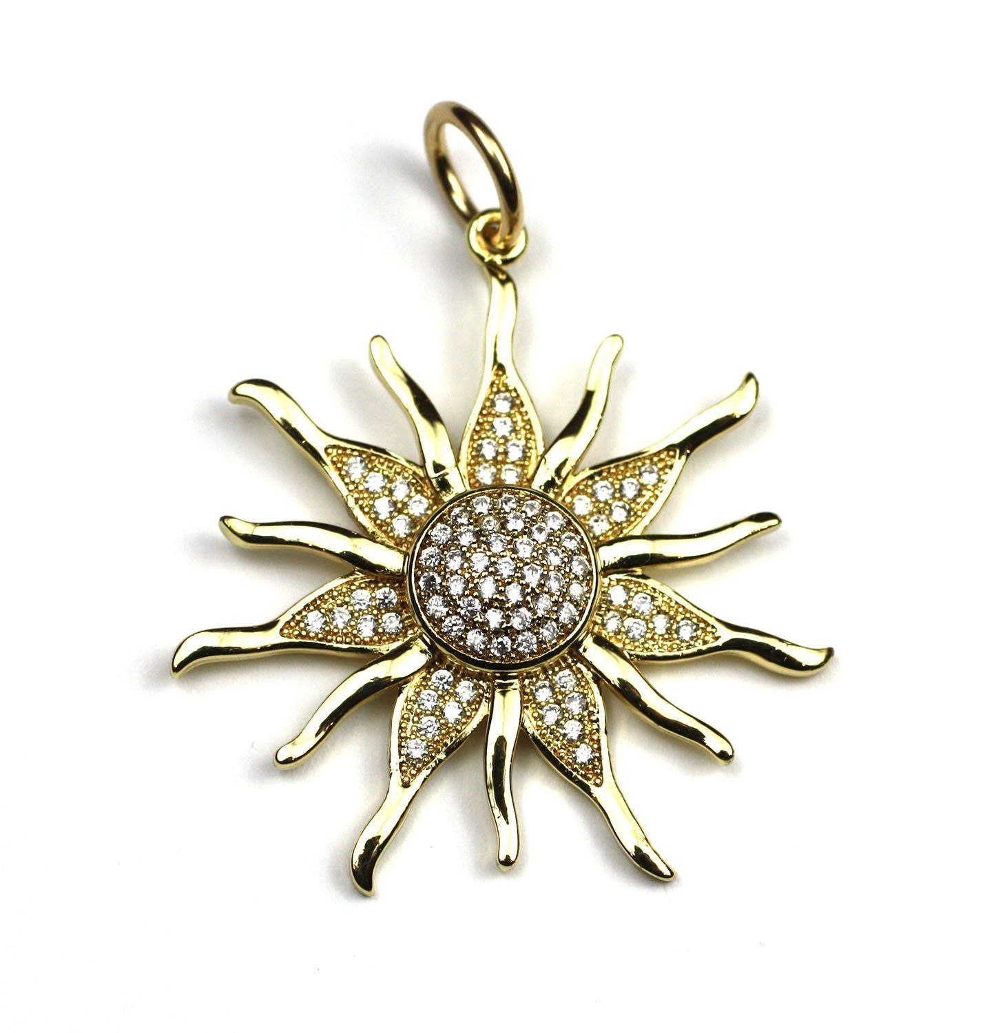 CZ Sunburst Charm