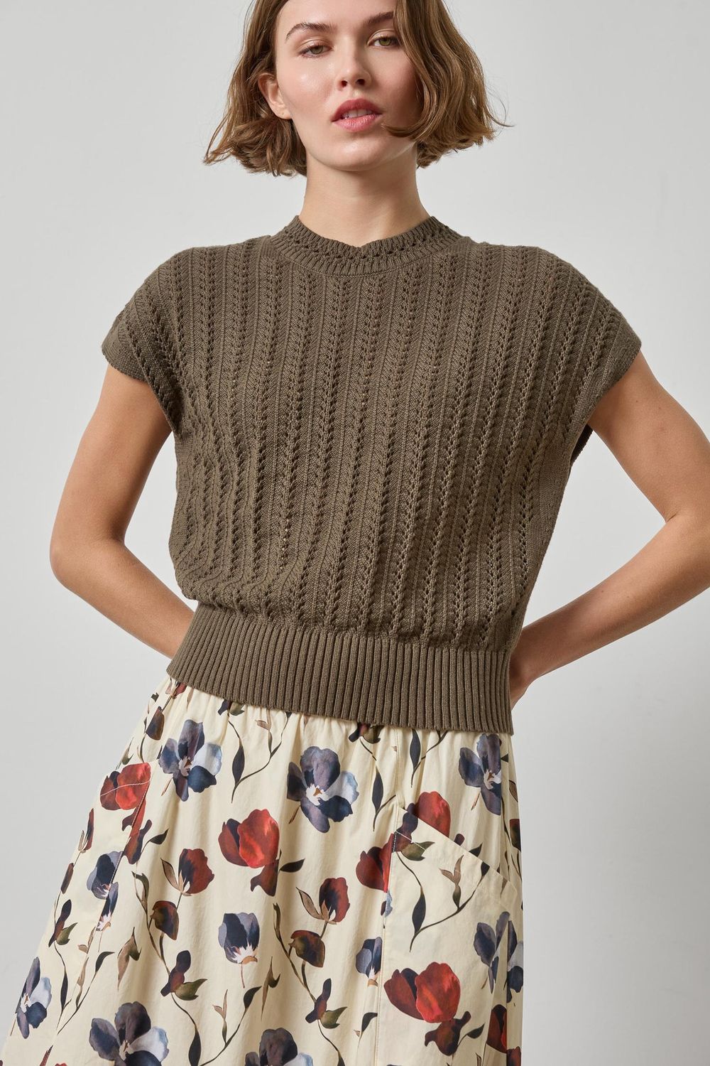 Novelty Stitch Wedge Sweater