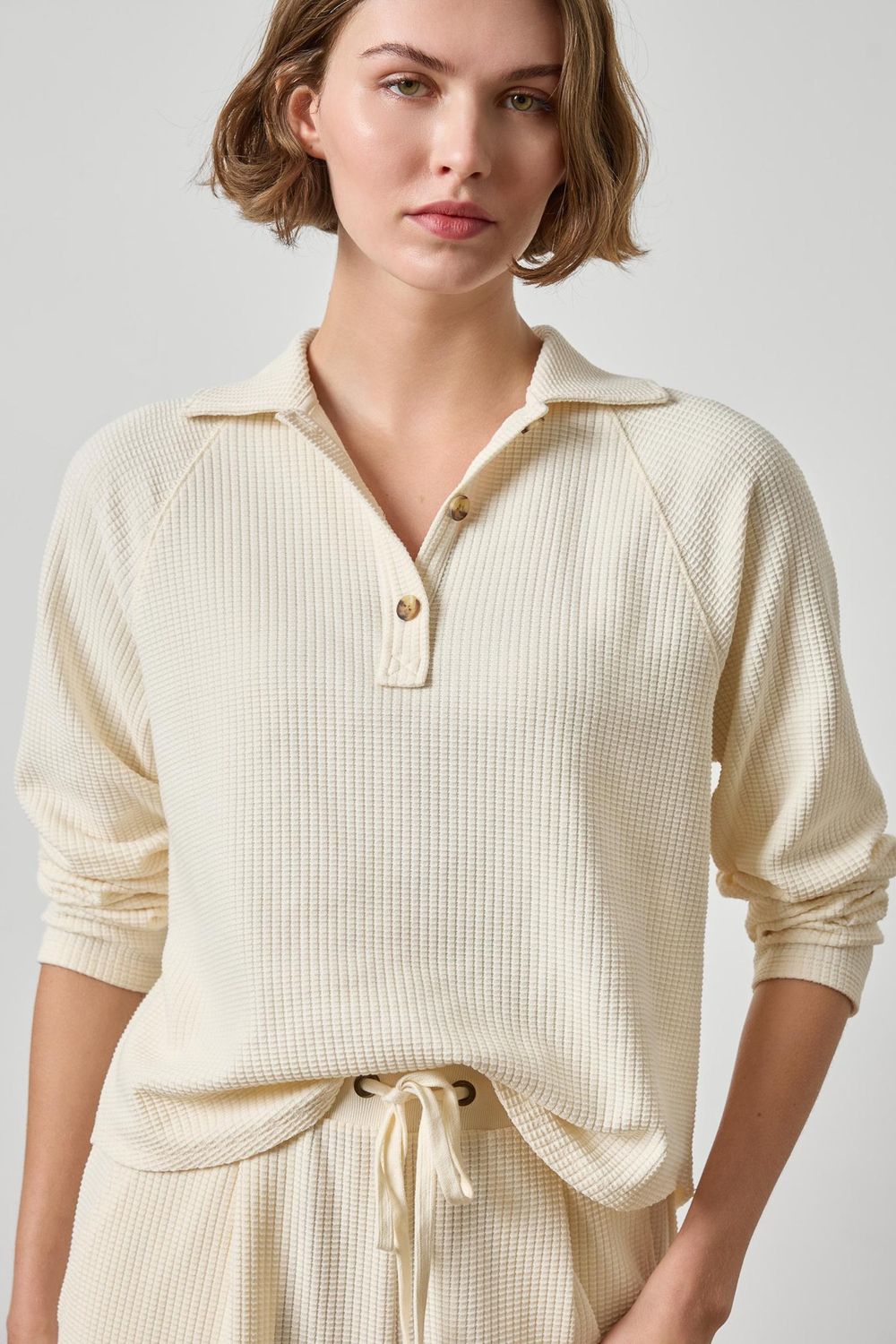 Raglan Polo, COLOR: Rope, Size: XS