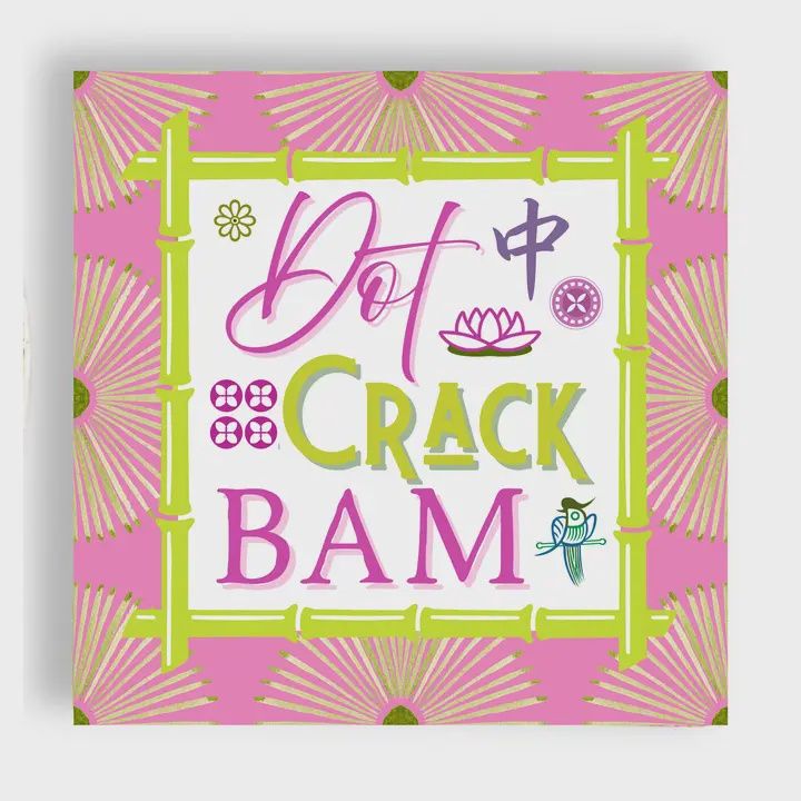 Mahjong Dot Crack Bam 24ct Cocktail Napkin