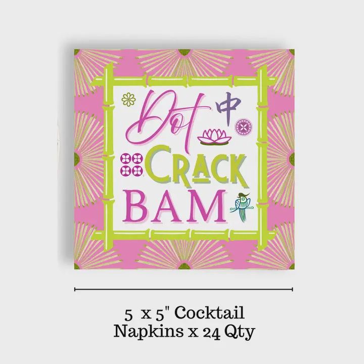 Mahjong Dot Crack Bam 24ct Cocktail Napkin