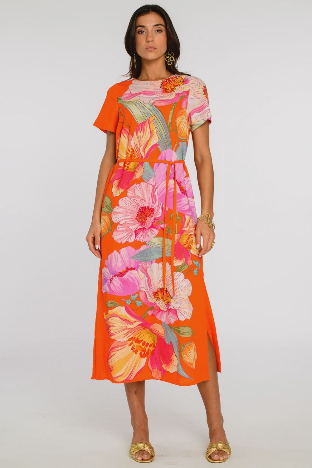 Tess Midi Dress - Sunset Blooms