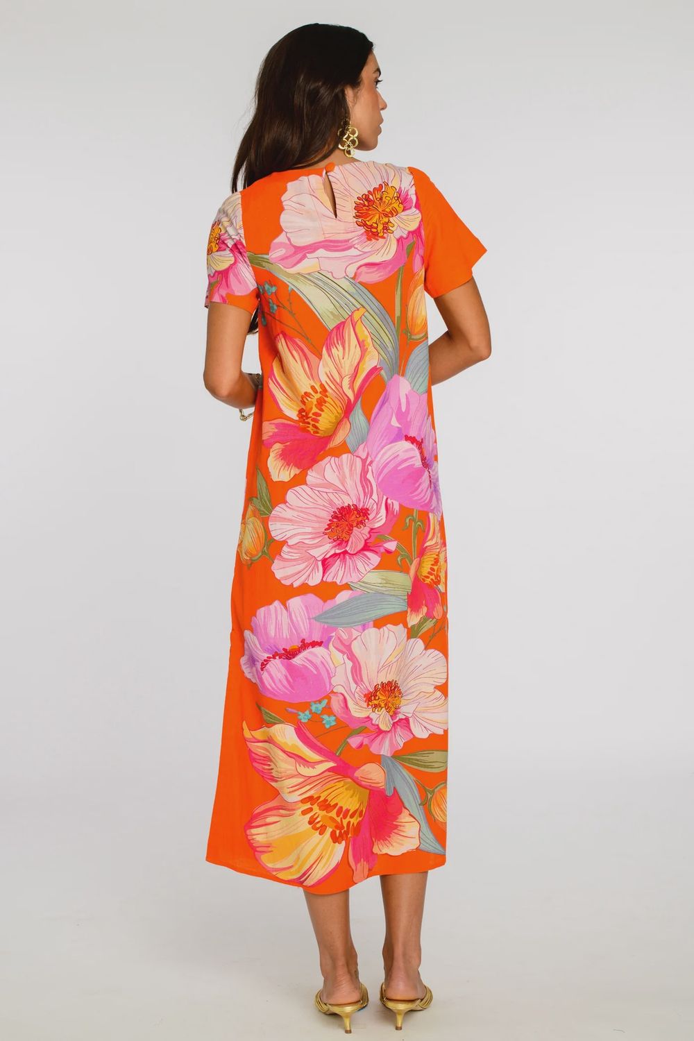 Tess Midi Dress - Sunset Blooms