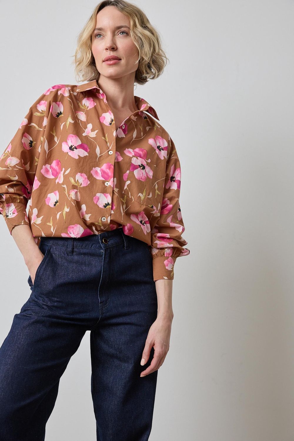 Dolman Sleeve Button Down