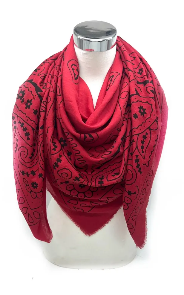 Large Square Paisley Bandana Scarf