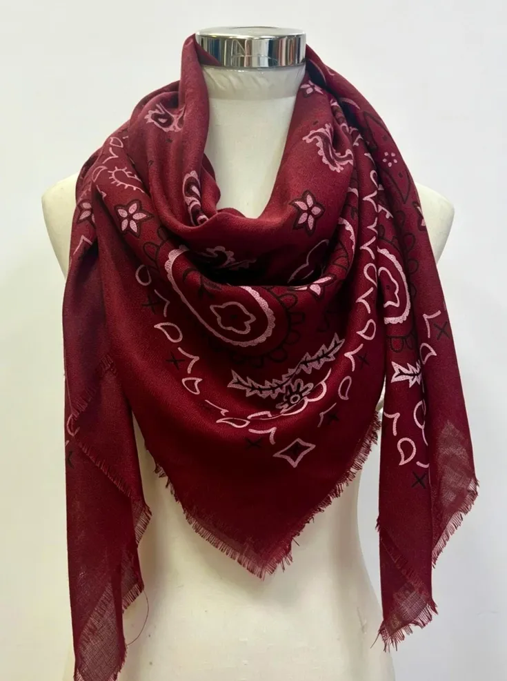 Large Square Paisley Bandana Scarf