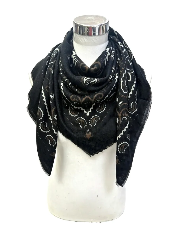 Large Square Paisley Bandana Scarf