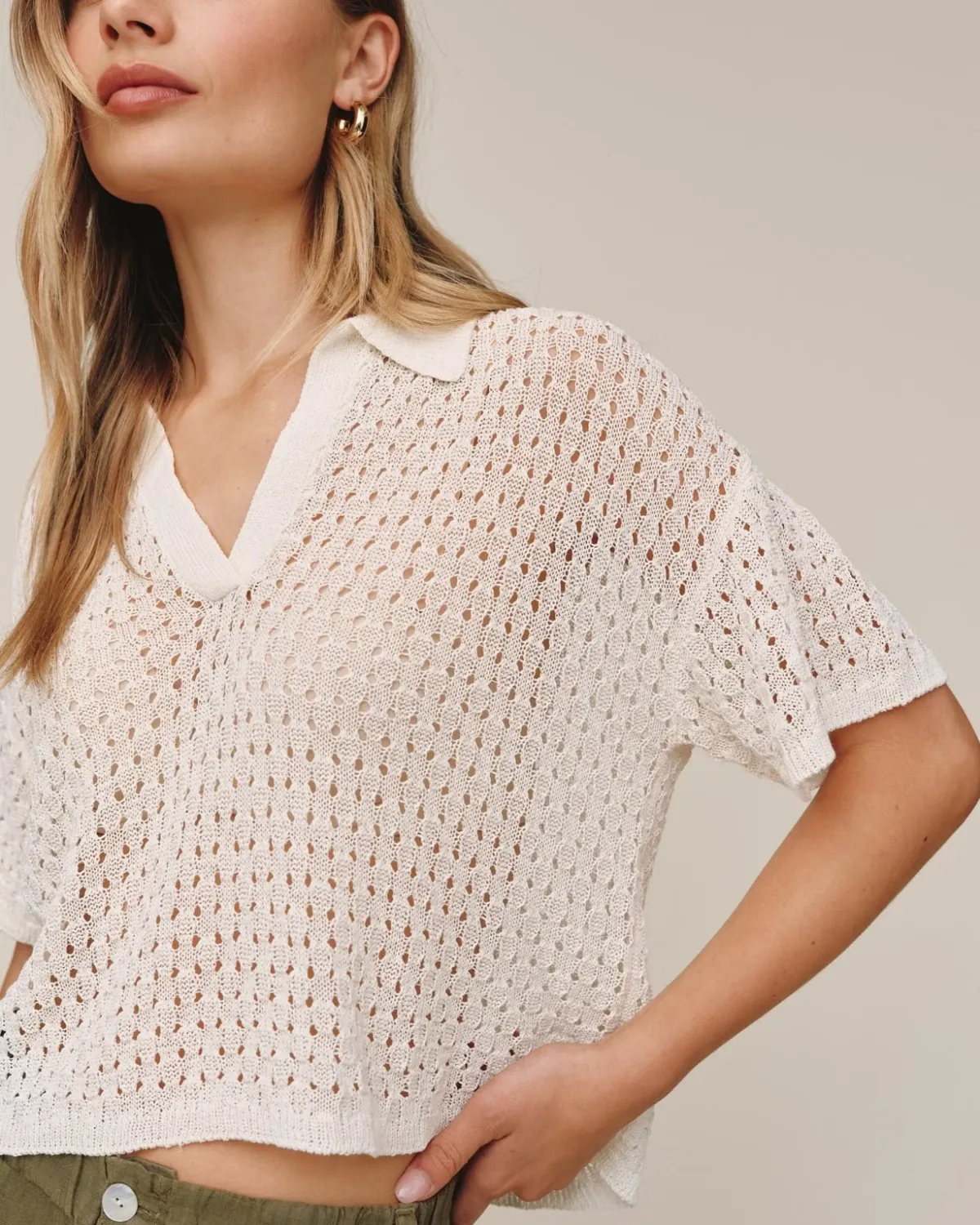 Short Sleeve Crop Pullover
