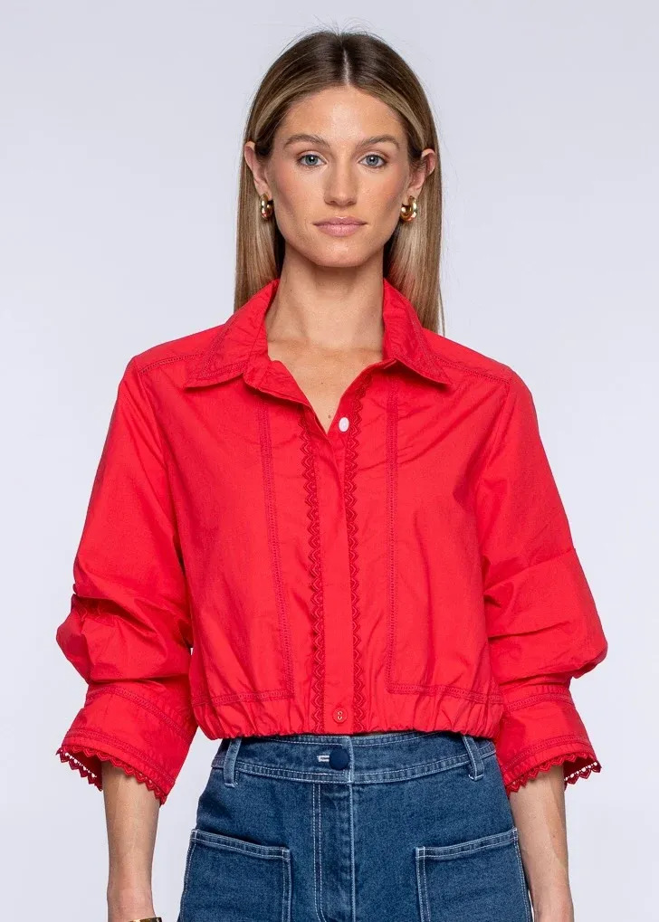 Carter Top, COLOR: Red Apple, Size: S