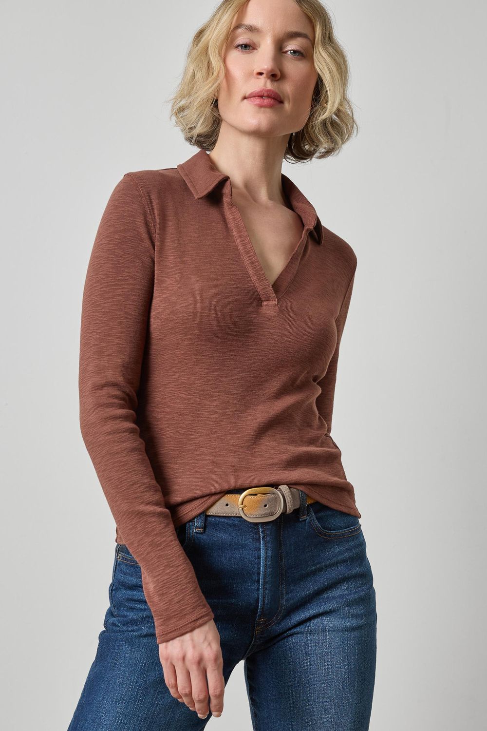 Long Sleeve Polo Neck