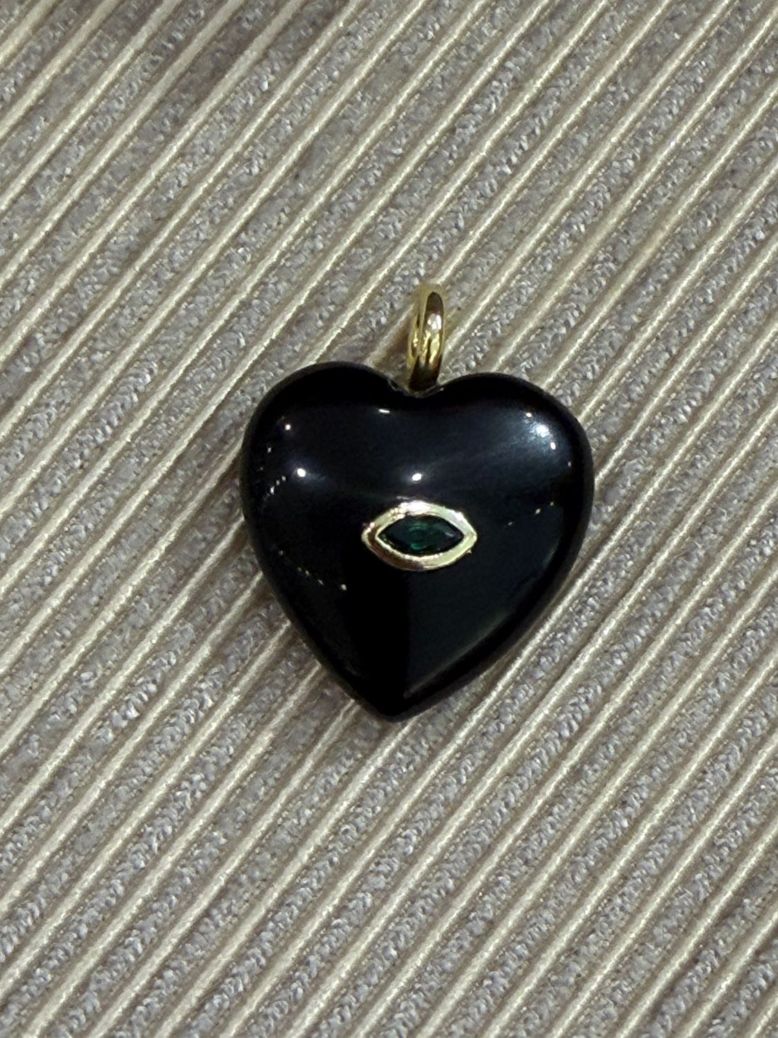 Obsidian Heart Charm