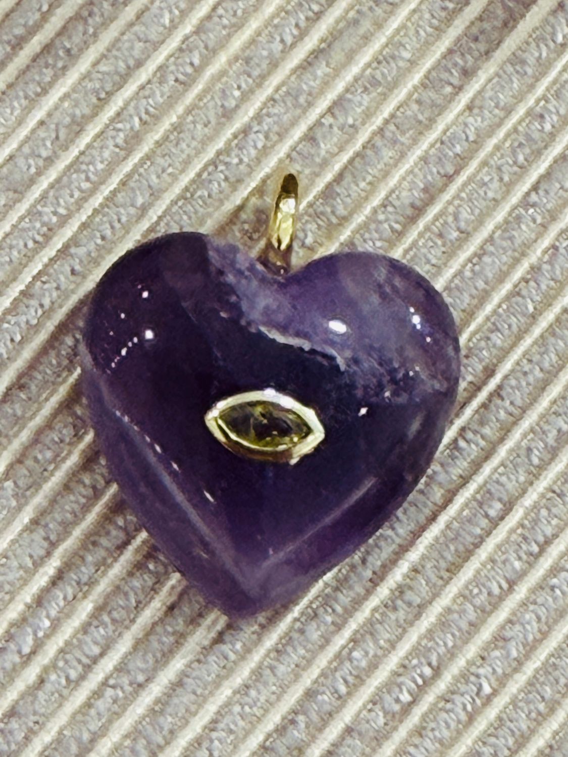Amethyst Heart Charm