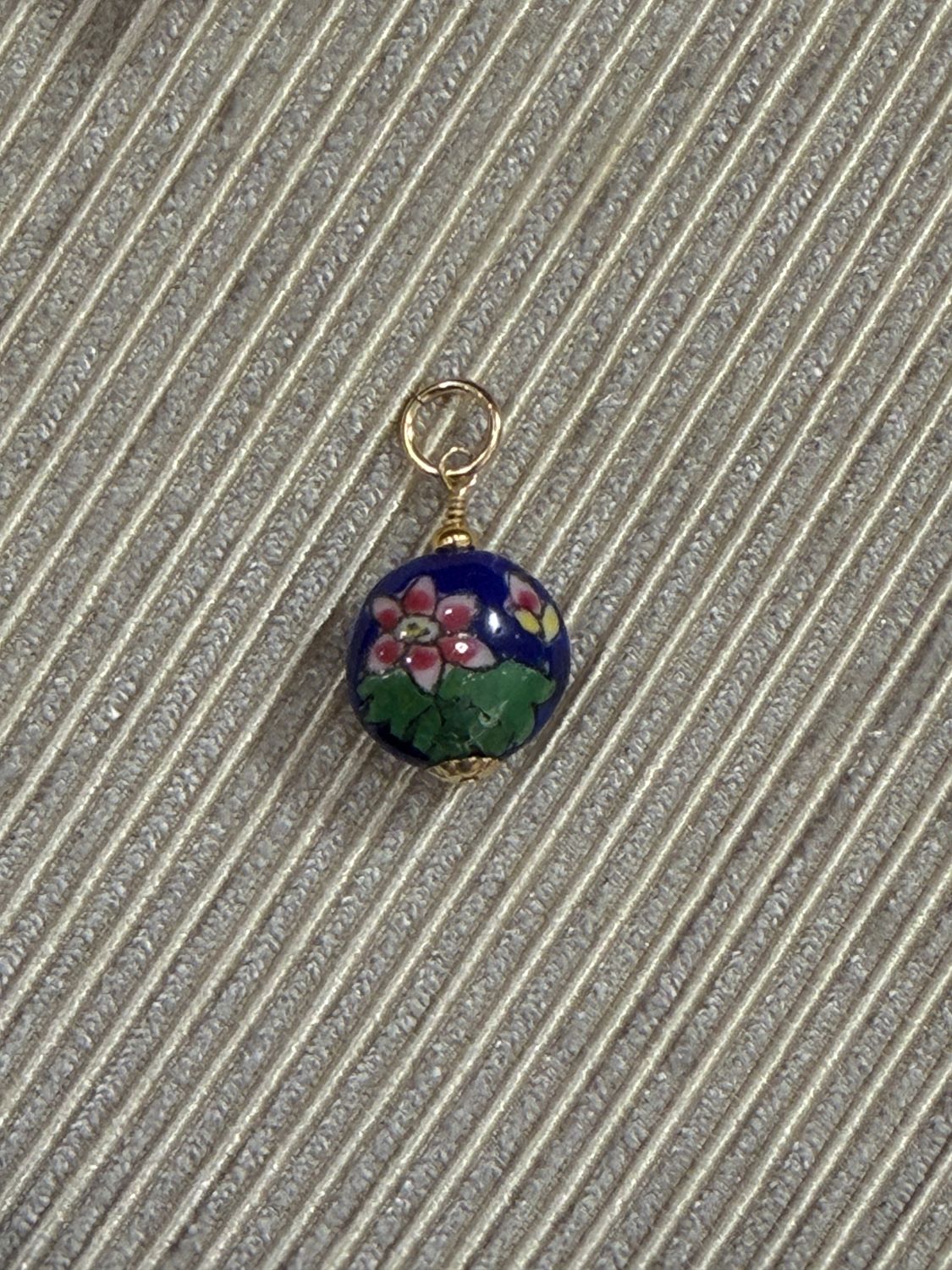 Large Blue Cloisonne Charm