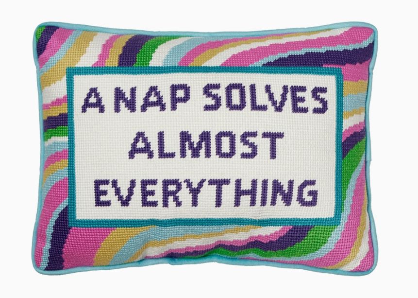 Nap Solves Almost Everything Embroidered Pillow