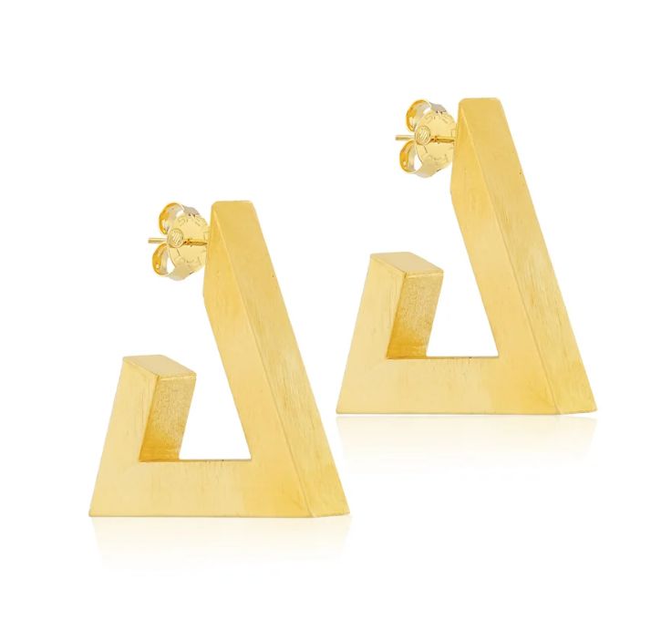 Harmony Hoops - Brushed 18k Gold Plated