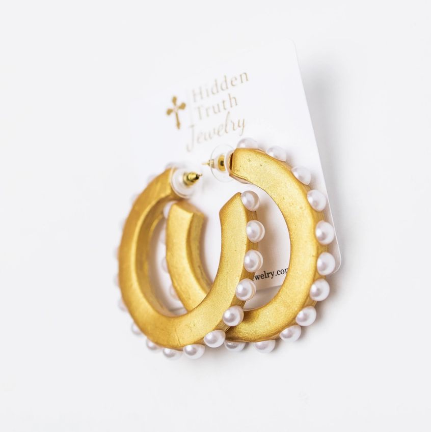 Hidden Truth Pearl Hoops
