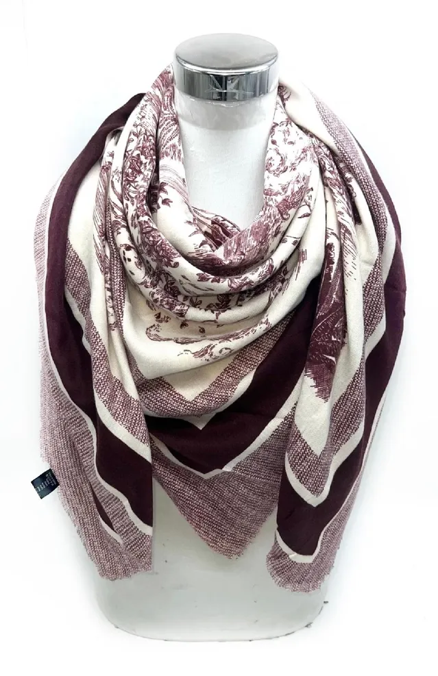 Large Square Toile Bandana Scarf