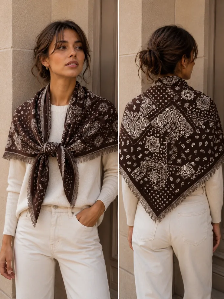 Thick Woolen Large Bandana Scarf