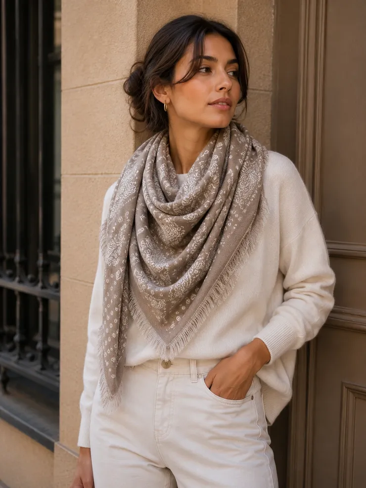 Thick Woolen Large Bandana Scarf