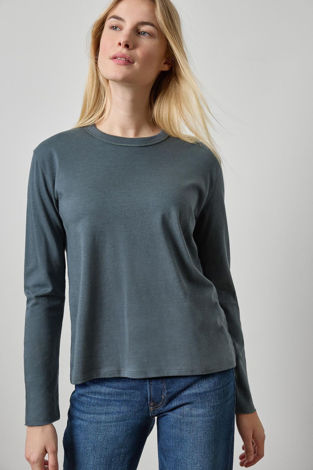 Rolled Edge Relaxed Tee, COLOR: Mineral, Size: S
