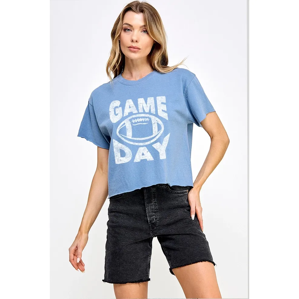 Game Day Vintage Graphic Tee, COLOR: Blue, Size: S
