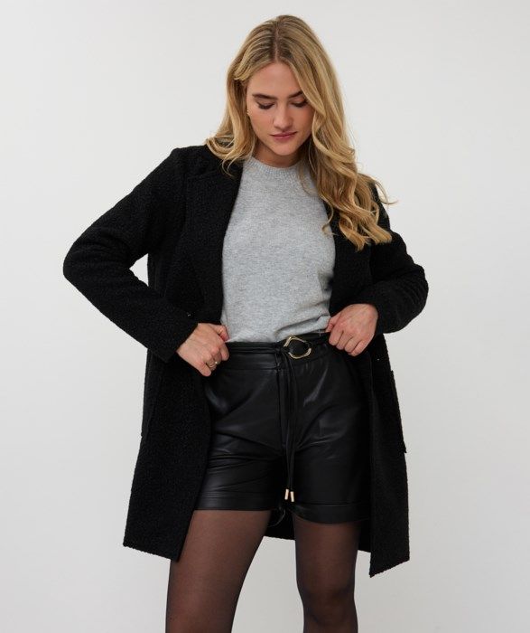 Boucle Duster Coat, COLOR: Black, Size: XS