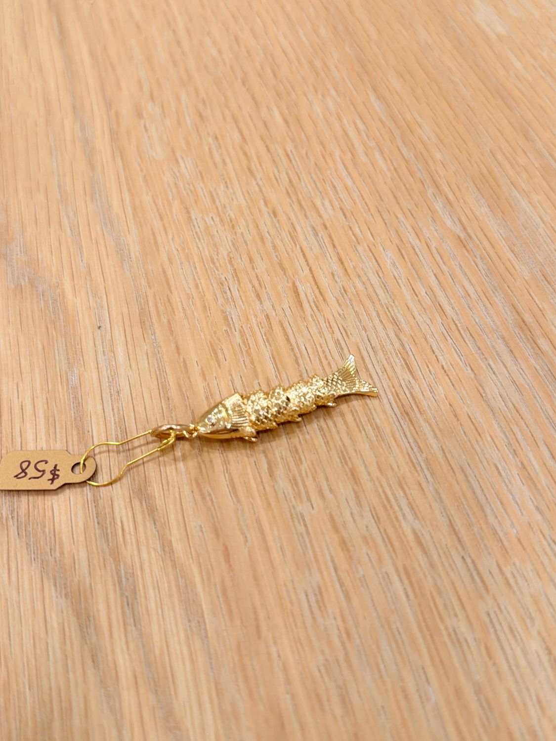 Wavy Gold Fish Charm