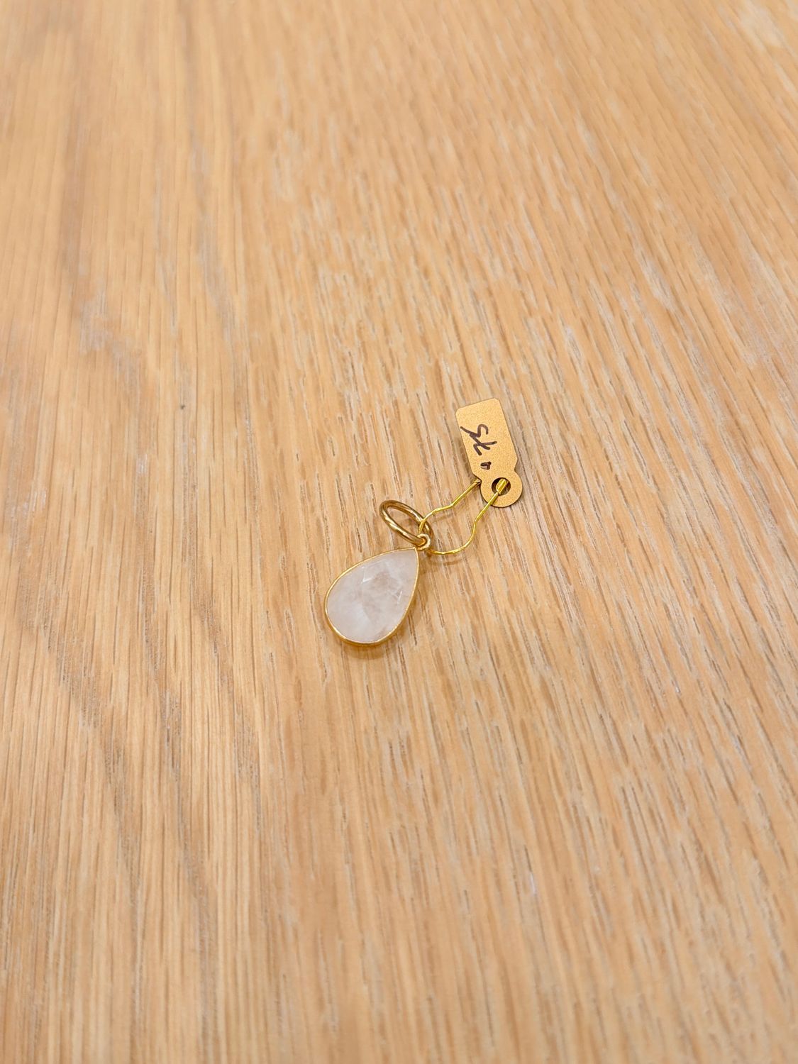Quartz Teardrop Charm