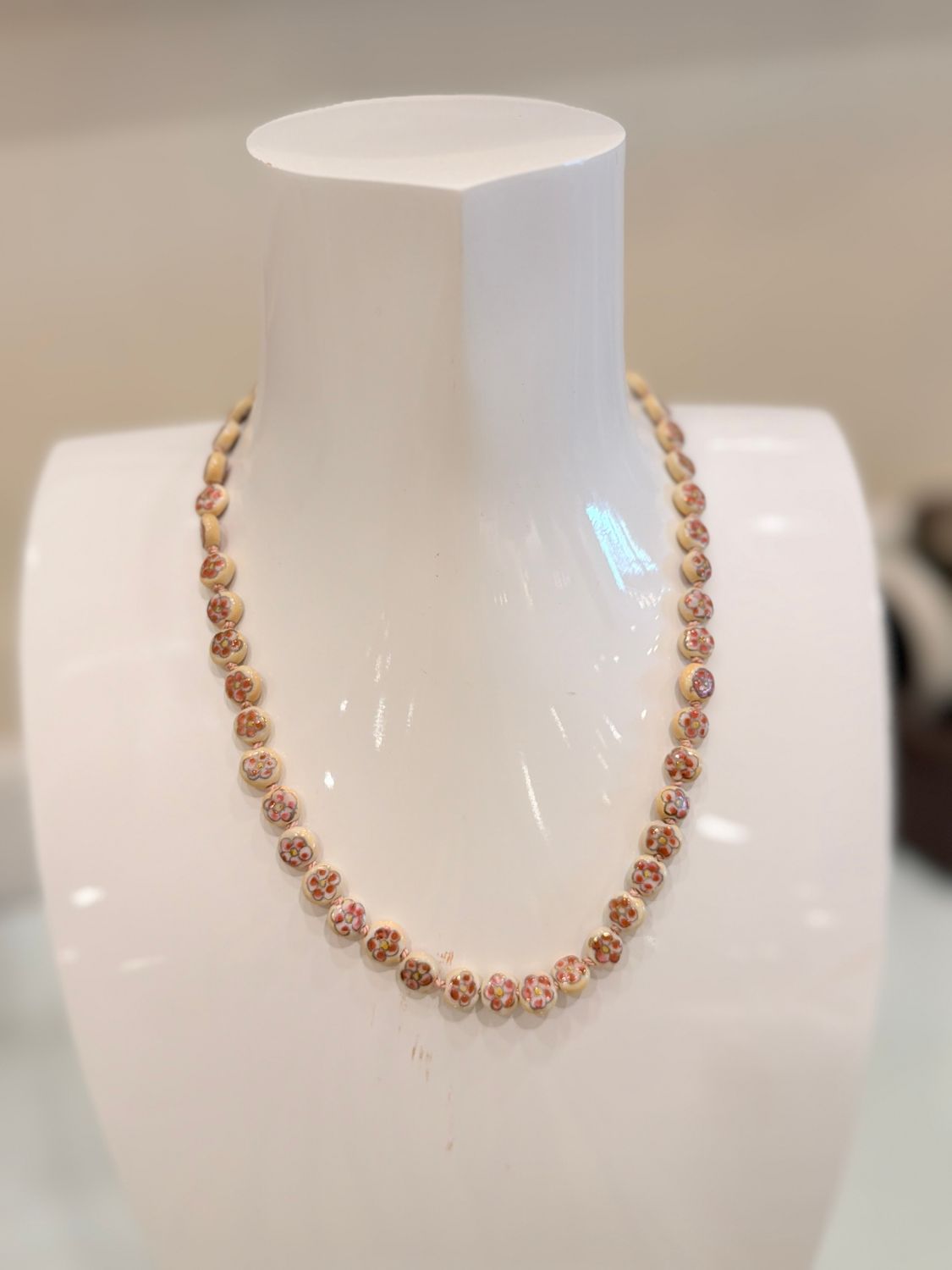 Flat Disc Cloisonne Necklace