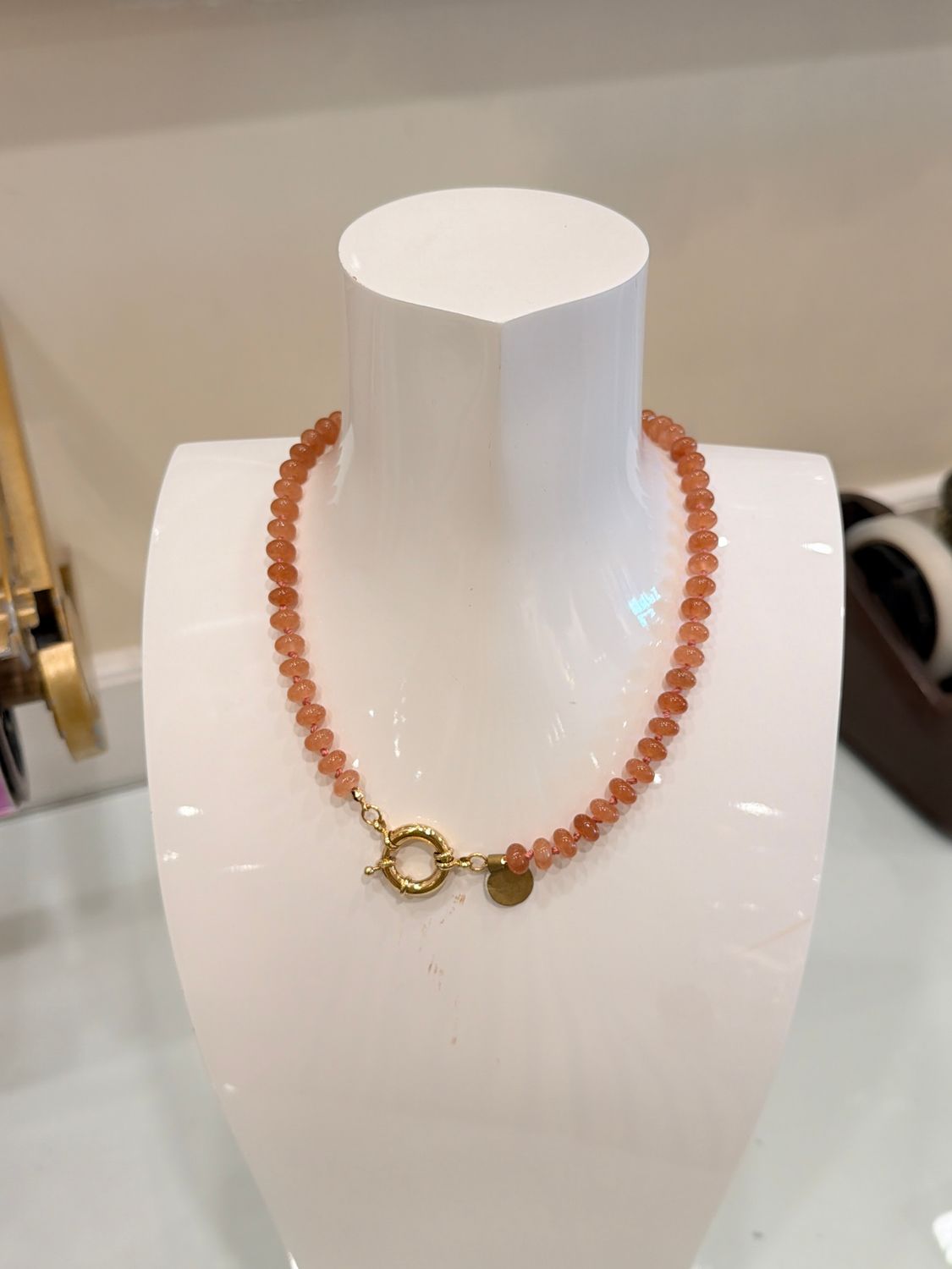 Peach Beaded Necklace