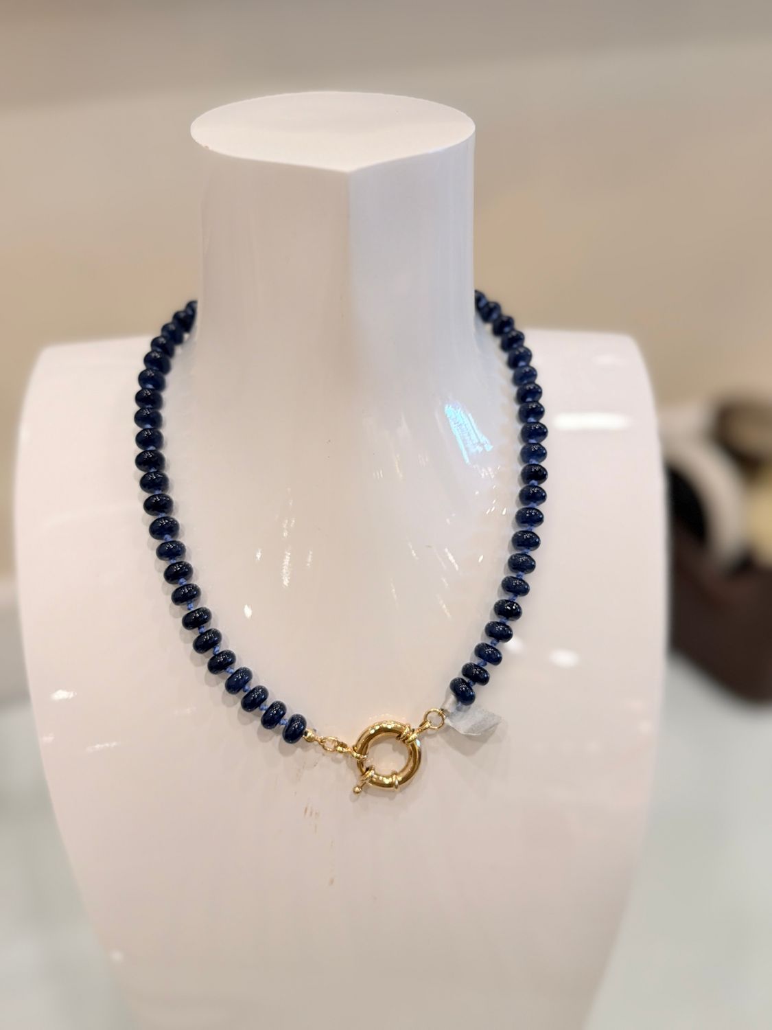 Navy Beaded Necklace
