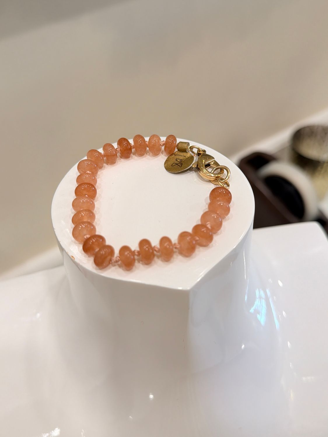 Peach Beaded Bracelet