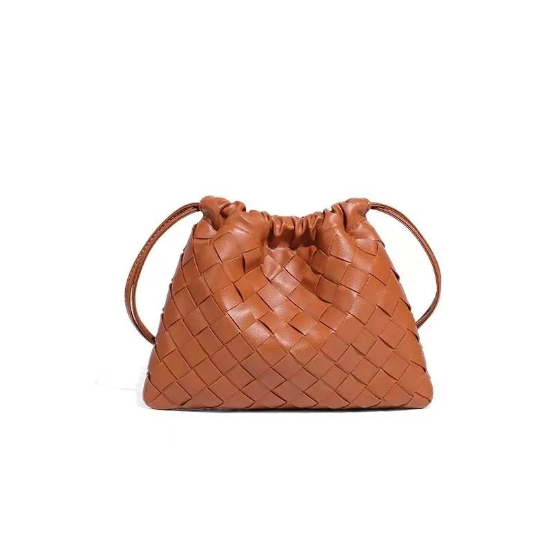 Emma Woven Handbag, COLOR: Brown