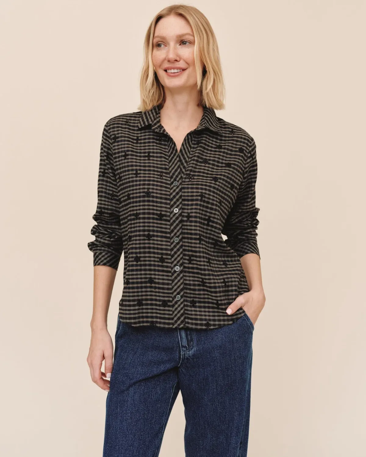 Long Sleeve Clean Button Down Shirt