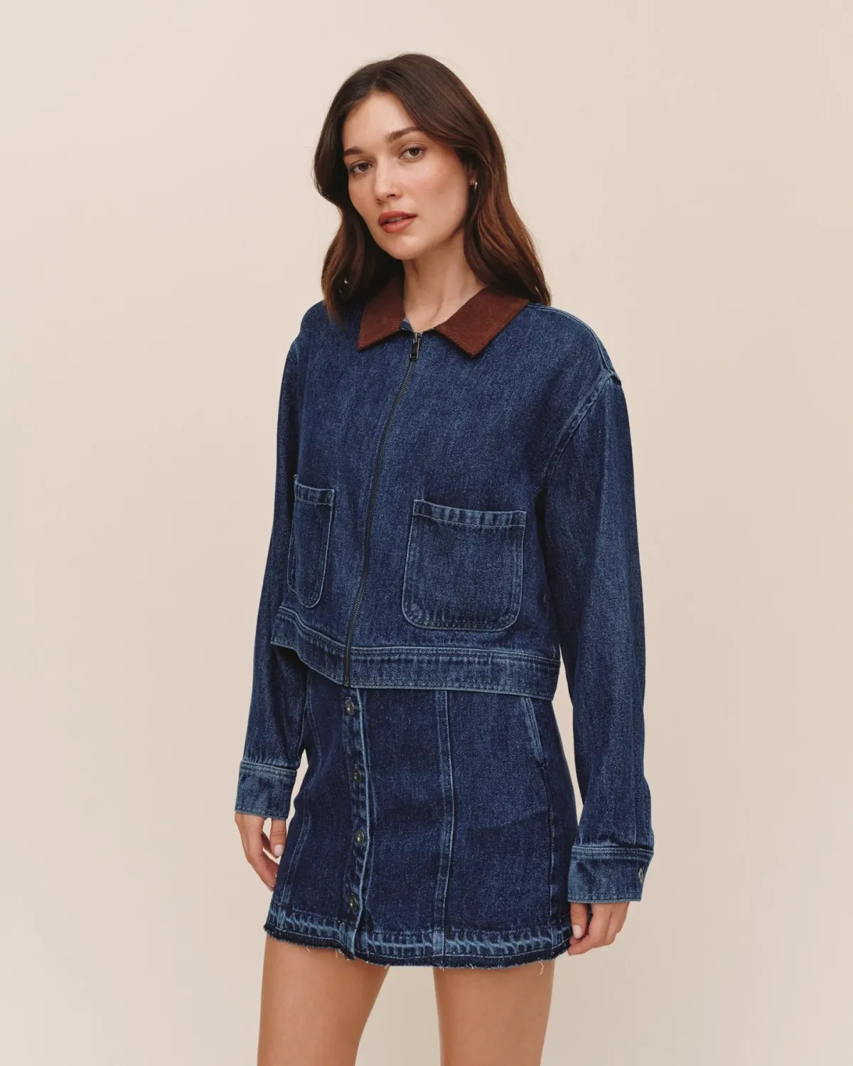 Crop Zip Up Barn Jacket