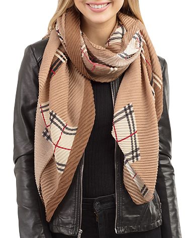 Plaid Colorblock Large Scarf