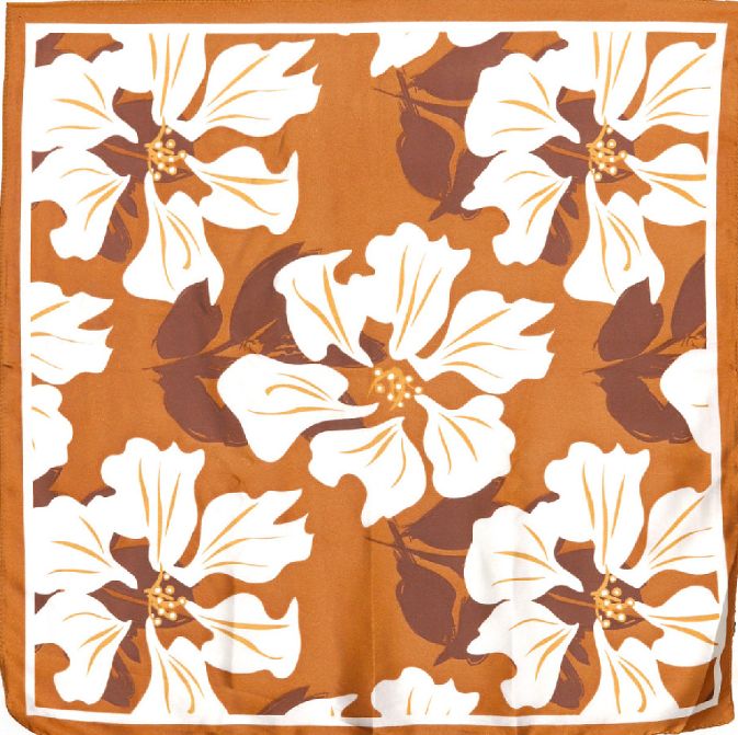 Brown Floral Scarf