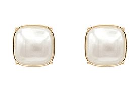 Faceted Stone Studs, COLOR: Pearl