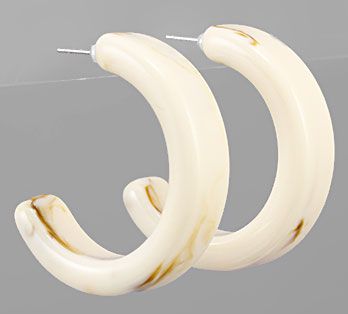 Ivory Acrylic Hoops