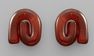 Curved Resin Stud, COLOR: Brown